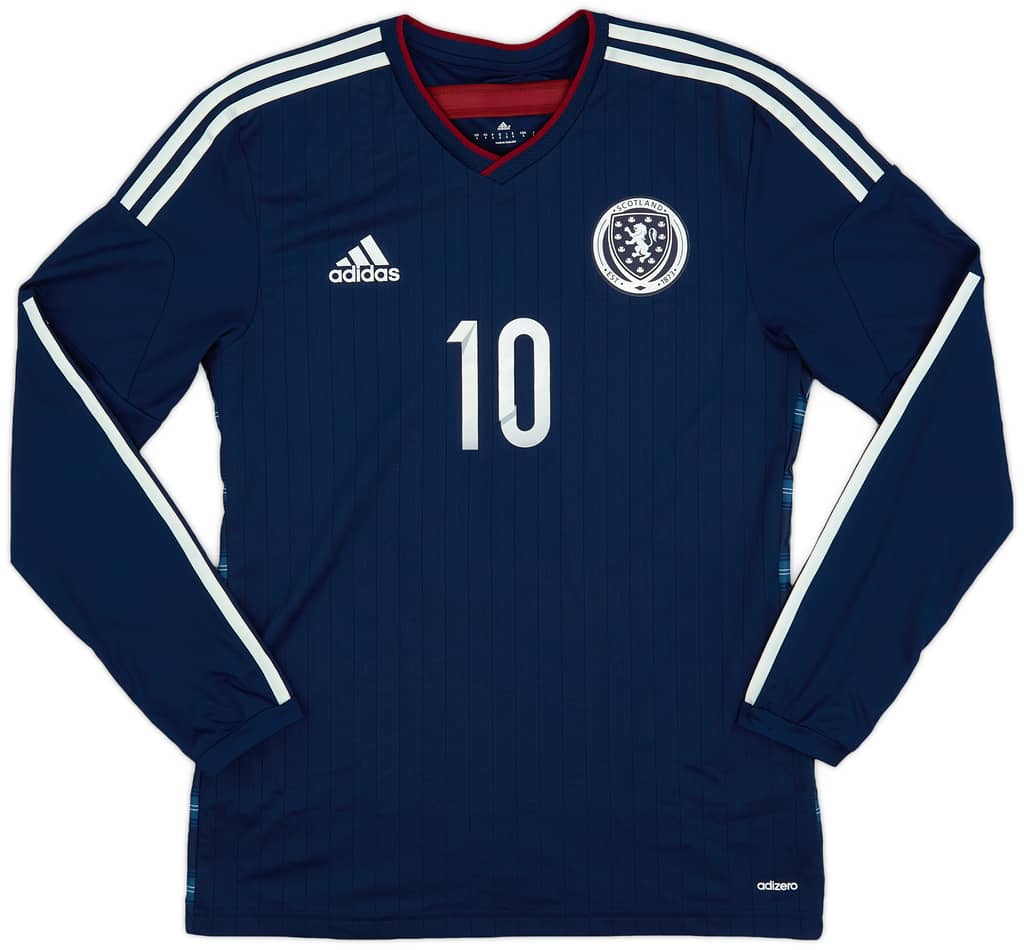 2014-15 Scotland Player Issue Home L/S Shirt #10 - 9/10 - (M)