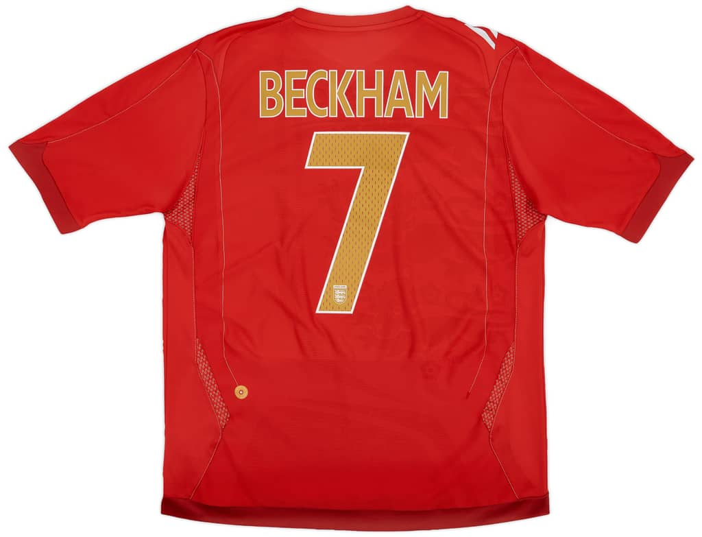 2006-08 England Away Shirt Beckham #7 - 7/10 - (L)