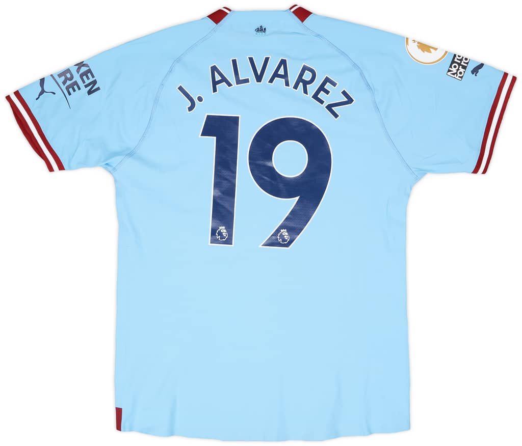2022-23 Manchester City Match Issue Home Shirt J. Alvarez #19