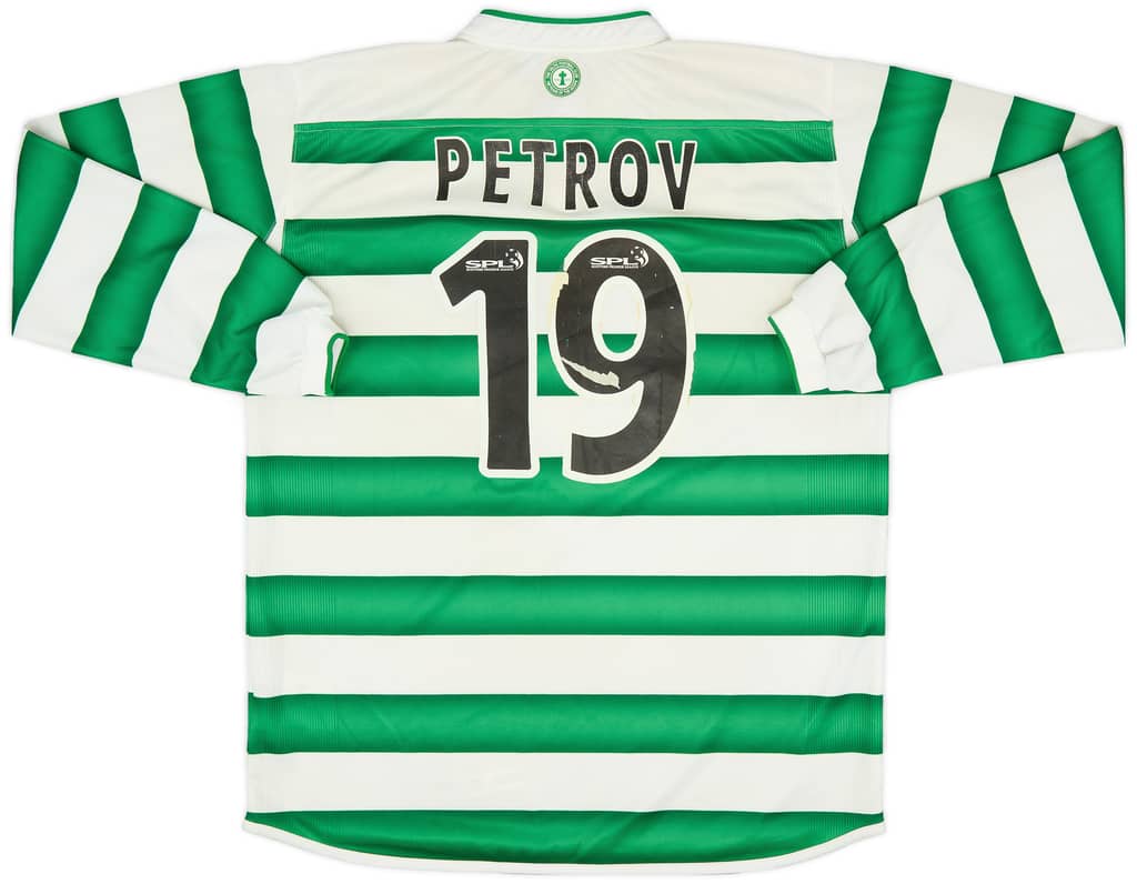 2003-04 Celtic Home L/S Shirt Petrov #19 - 5/10 - (L)