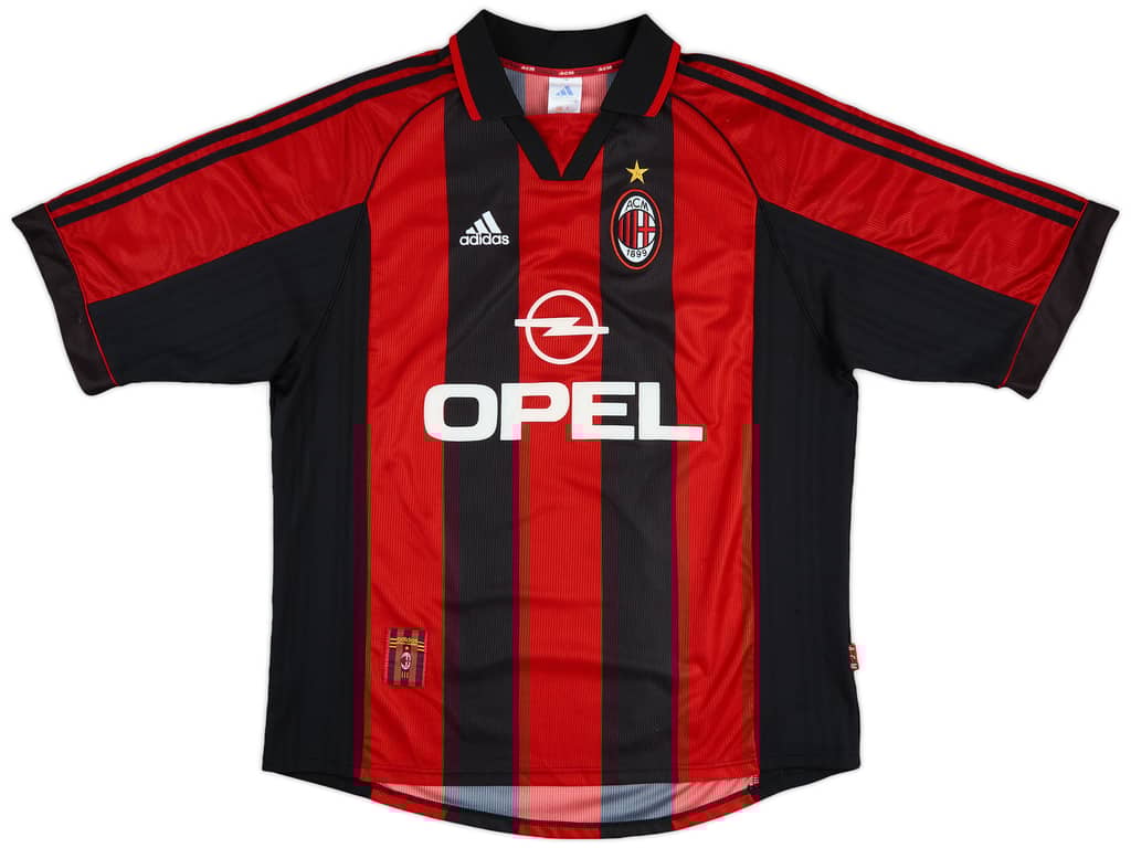 1998-00 AC Milan Home Shirt Weah #9 - 8/10 - (XL)