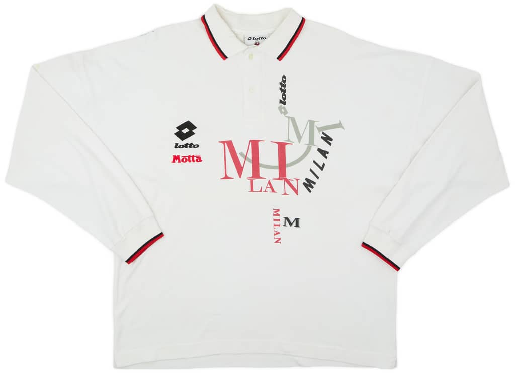 1993-94 AC Milan Lotto Polo L/S Shirt - 8/10 - (L)