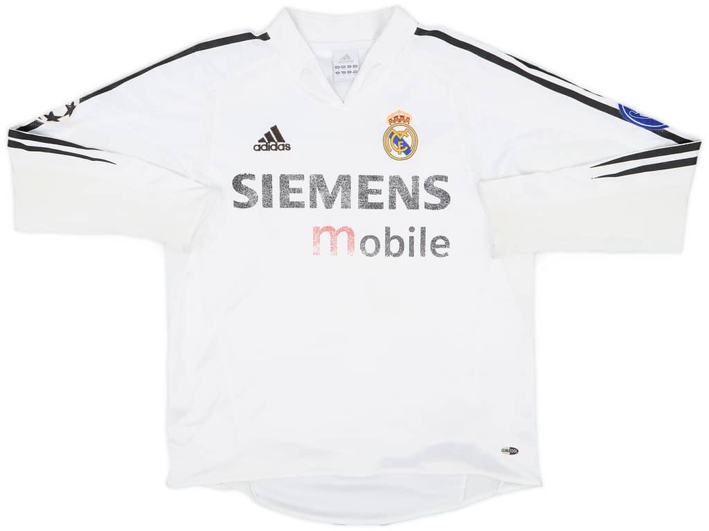 2004-05 Real Madrid Home L/S Shirt - 4/10 - (XL.Boys)