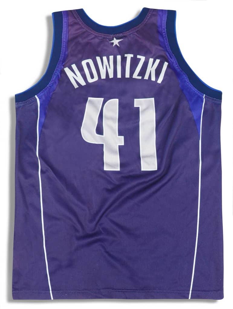 2001-10 Dallas Mavericks Nowitzki #41 Champion Jersey (Away) XXL