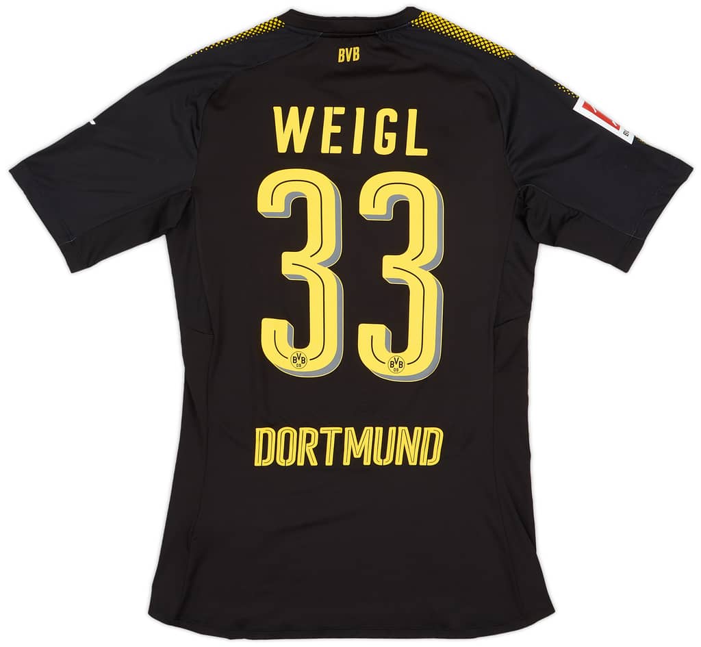 2017-18 Borussia Dortmund Match Issue Away Shirt Weigl #33