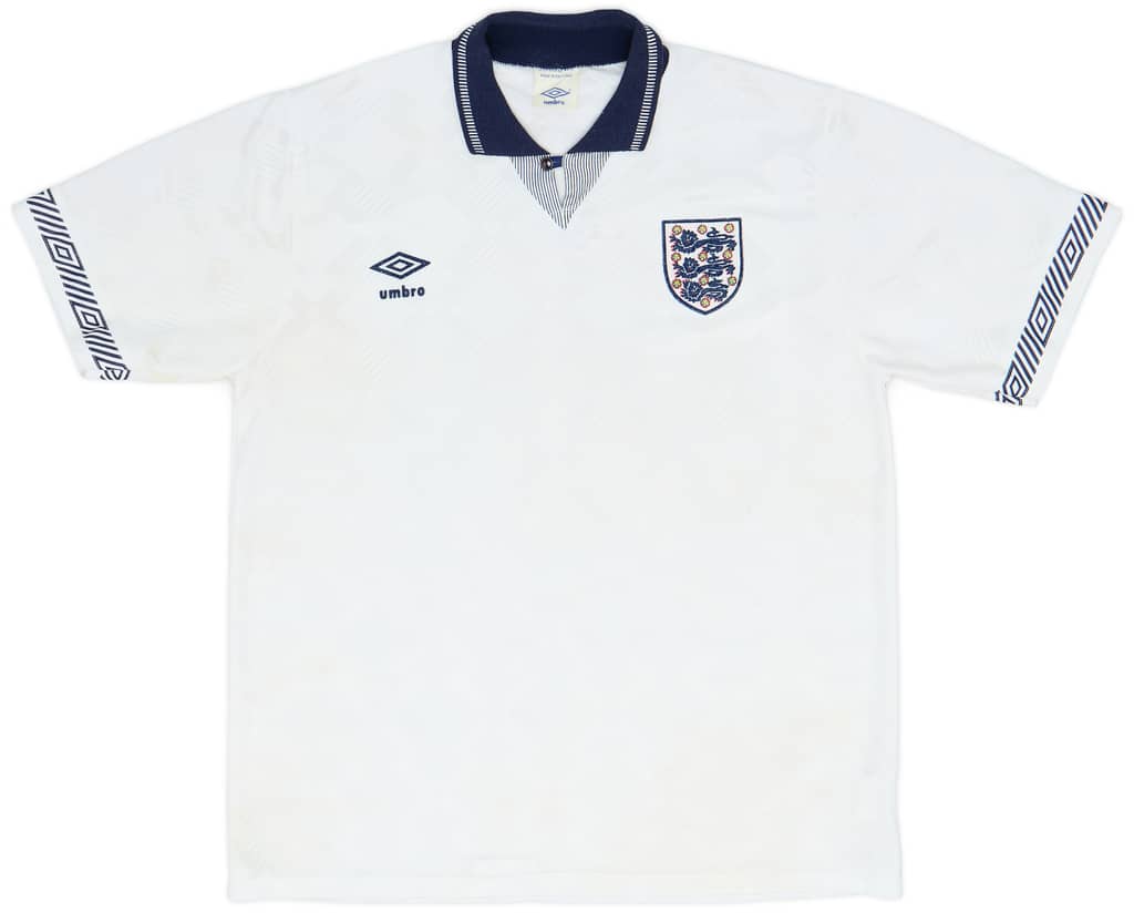 1990-92 England Home Shirt - 8/10 - (L)