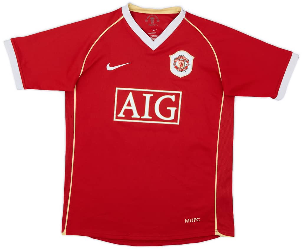 2006-07 Manchester United Home Shirt - 7/10 - (L.Boys)