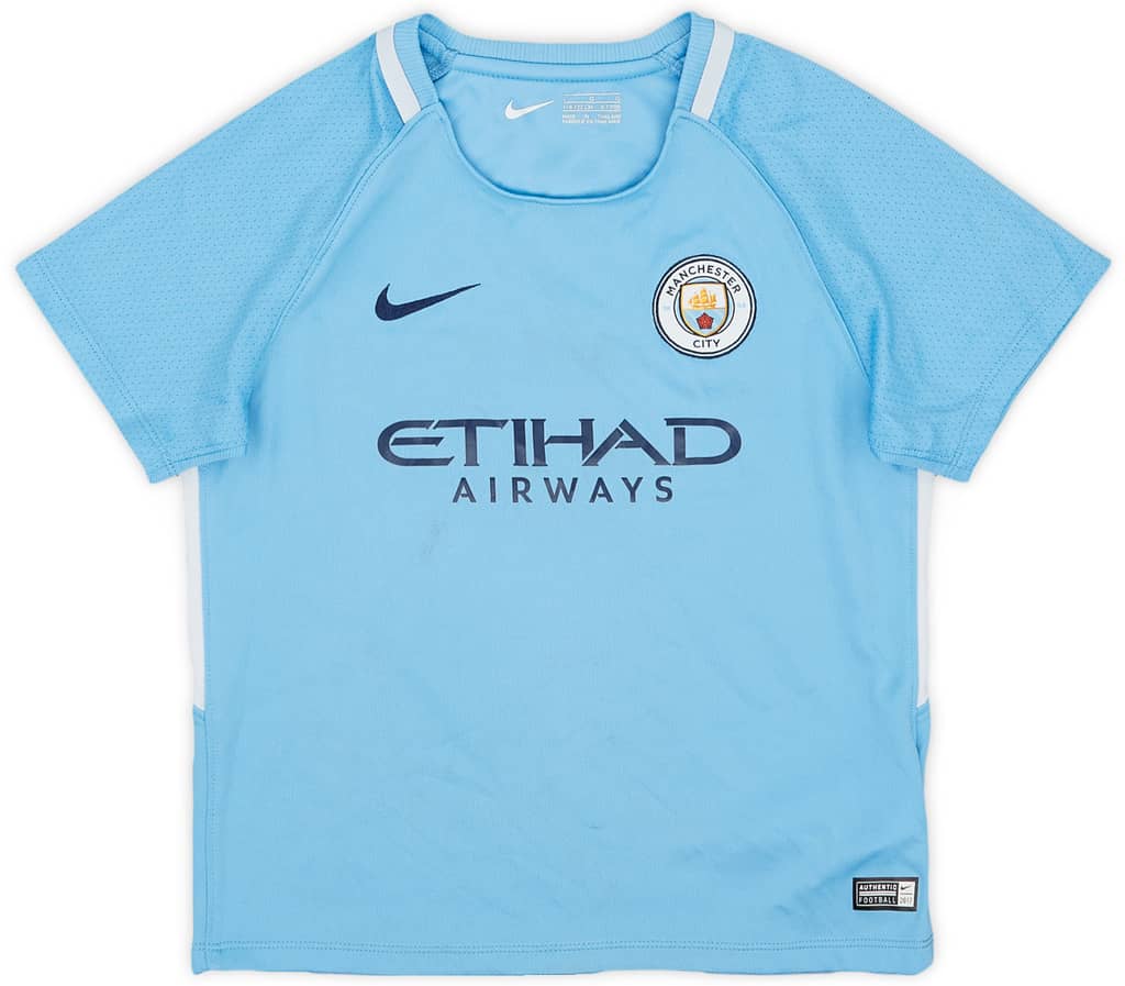 2017-18 Manchester City Home Shirt - 8/10 - (6-7 Years)