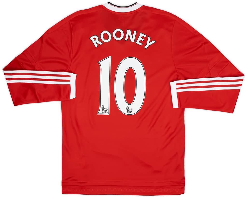 2015-16 Manchester United Player Issue Home L/S Shirt Rooney #10 (M)