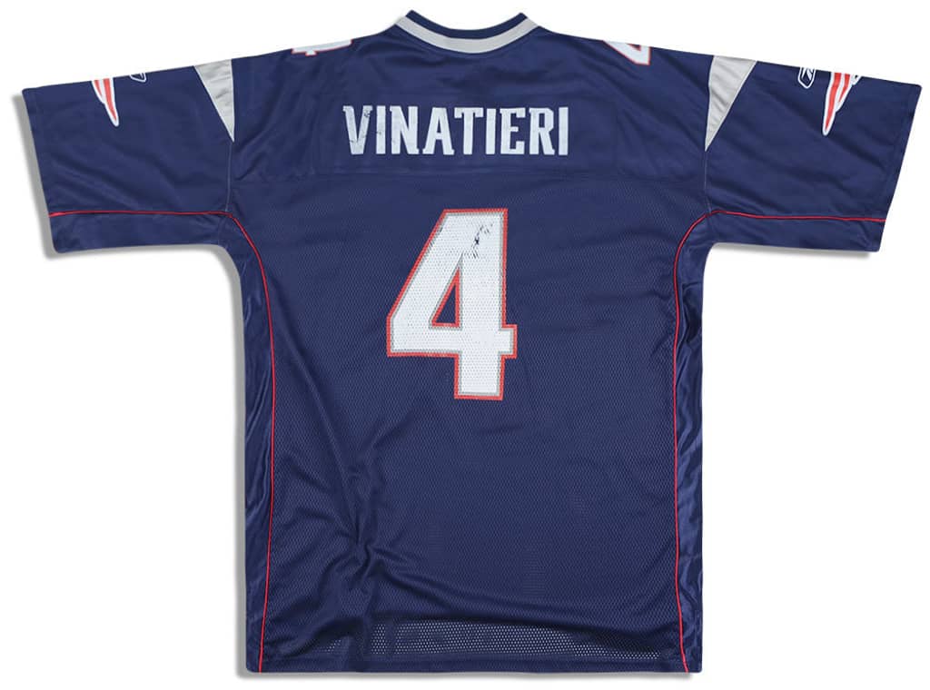 2005 New England Patriots Vinatieri #4 Reebok On Field Jersey (Home) XXL