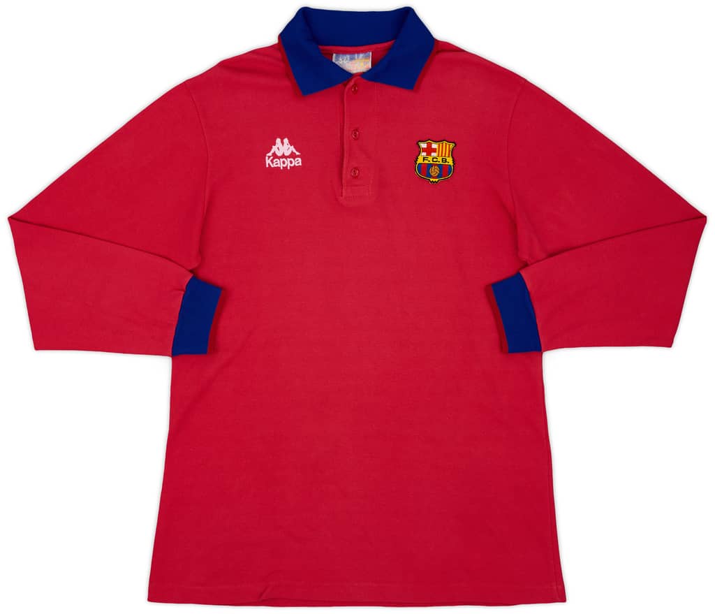 1993-94 Barcelona Kappa Polo L/S Shirt - 9/10 - (XL)