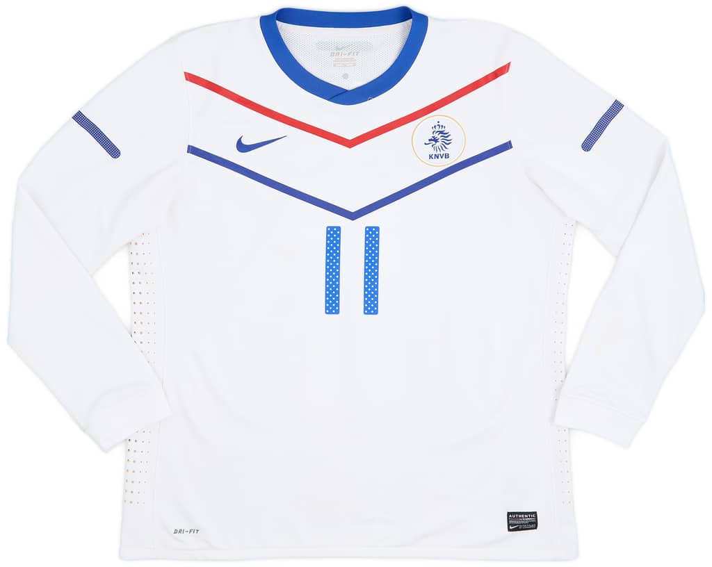 2010-11 Netherlands Player Issue Away L/S Shirt Robben #11 - 6/10 - (XL)