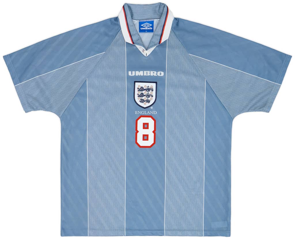 1996-97 England Away Shirt Gascoigne #8 - 9/10 - (XL)