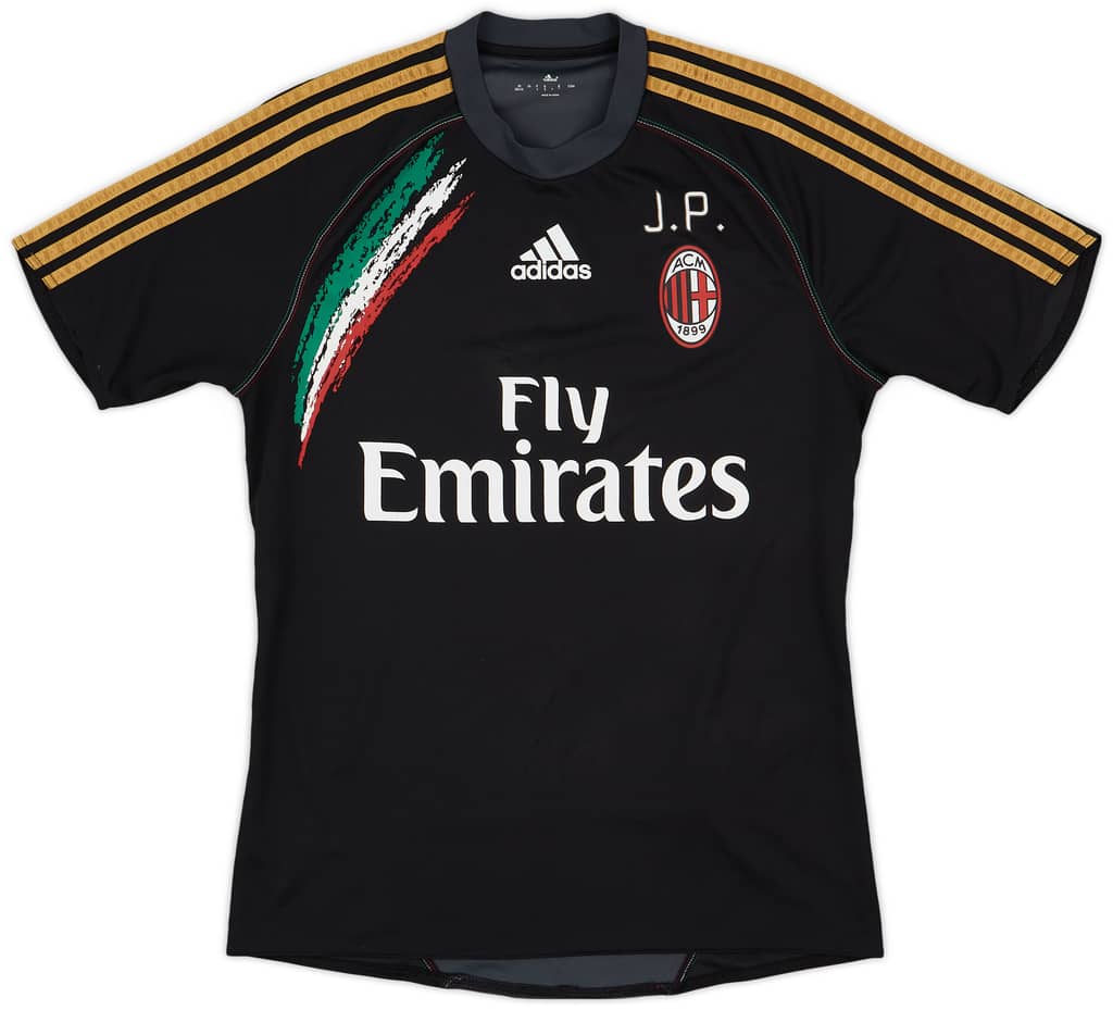 2013-14 AC Milan Staff Issue adidas Training Shirt 'JP' - 8/10 - (M)