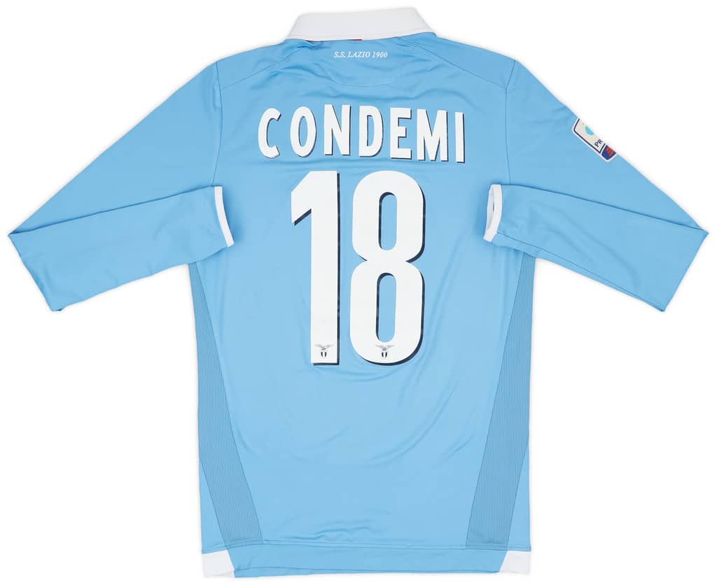 2014-15 Lazio Match Issue Home L/S Shirt Condemi #18