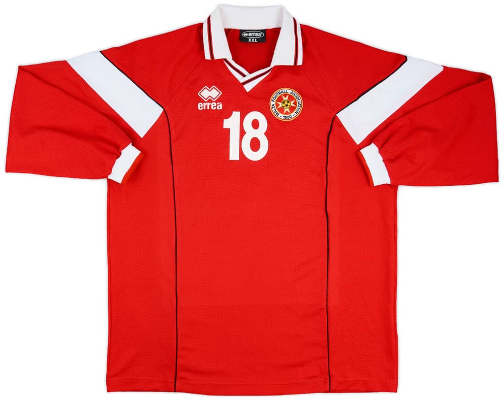 2002-03 Malta Match Issue Home L/S Shirt #18