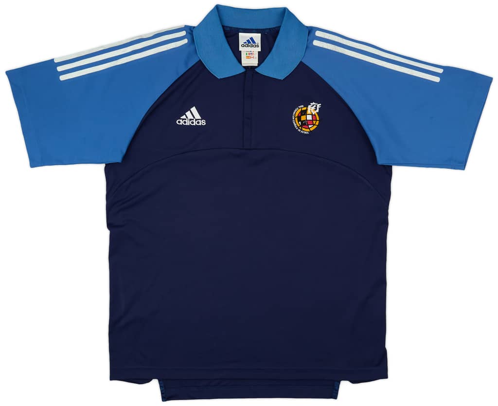 2002-04 Spain adidas 1/4 Zip Polo Shirt - 7/10 - (L)