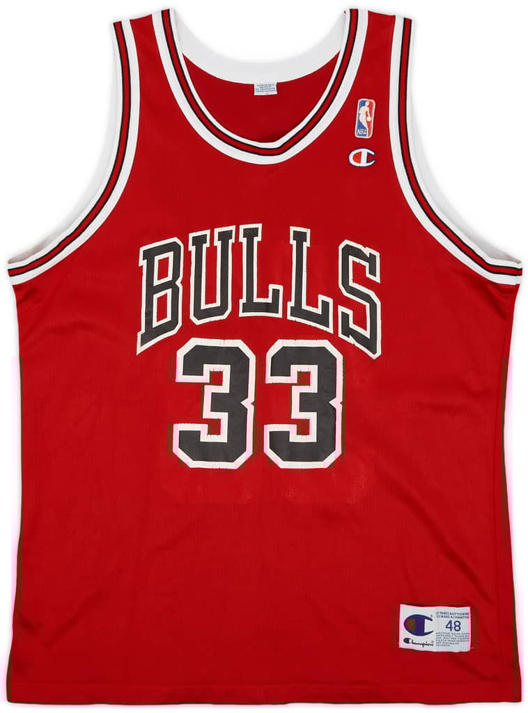 1995-98 Chicago Bulls Pippen #33 Champion Away Jersey - 5/10 - (XL)