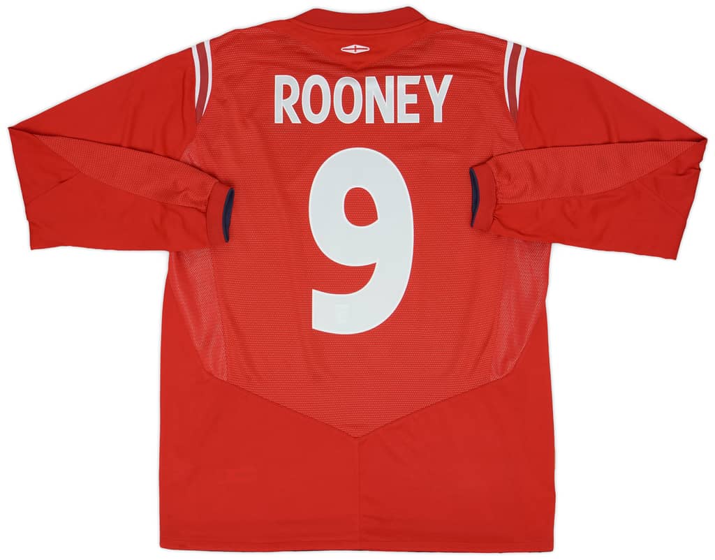 2004-06 England Away L/S Shirt Rooney #9 - 8/10 - (L)