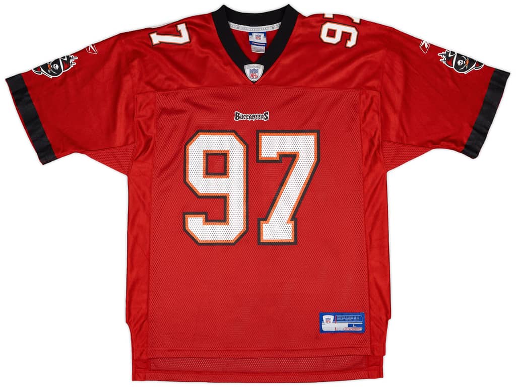 2002-04 Tampa Bay Buccaneers Rice #97 Reebok On Field Home Jersey - 8/10 - (L)