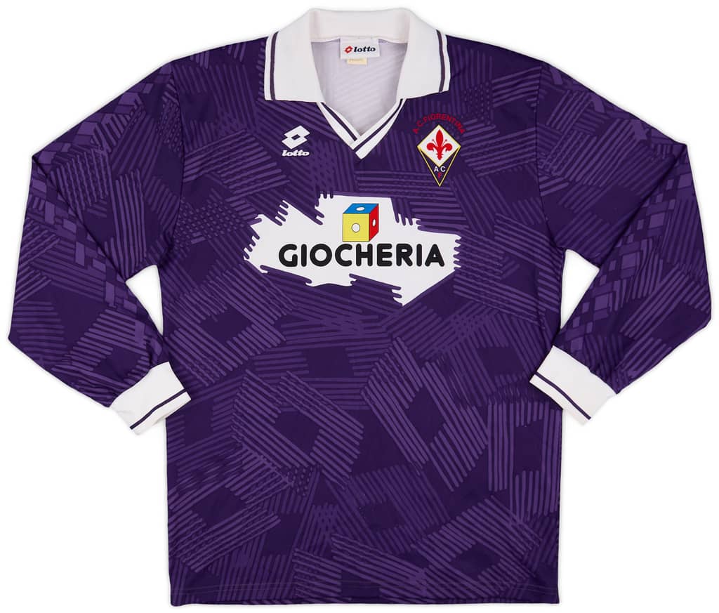 1991-92 Fiorentina Home L/S Shirt - 8/10 - (L)