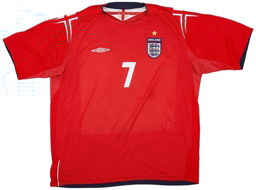 2004-06 England Away Shirt Beckham #7 - 6/10 - (XXL)