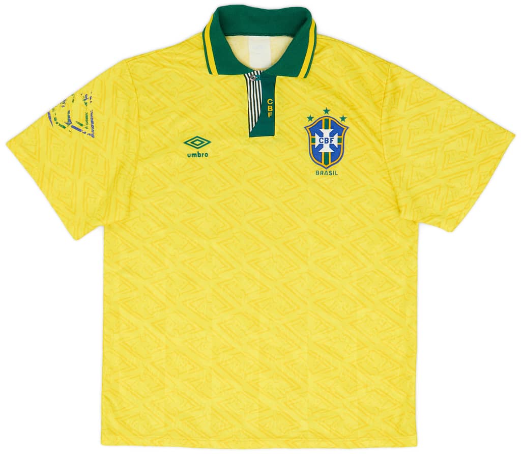 1991-93 Brazil Home Shirt - 7/10 - (L)