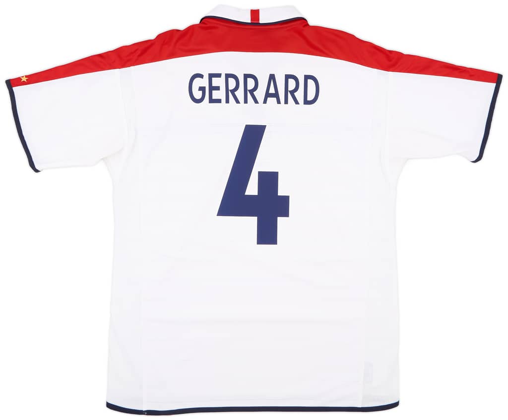 2003-05 England Home Shirt Gerrard #4 - 6/10 - (XL)