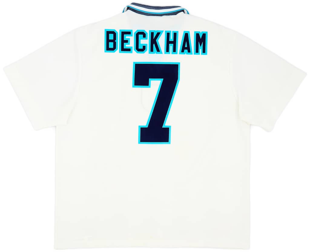 1995-97 England Home Shirt Beckham #7 - 5/10 - (XXL)