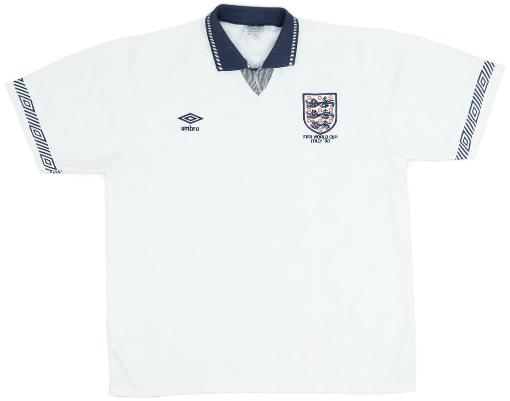 1990-92 England Home Shirt - 7/10 - (XL)