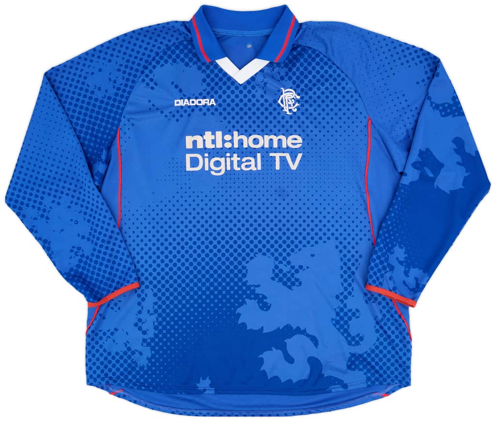 2002-03 Rangers Home L/S Shirt - 8/10 - (XXL)