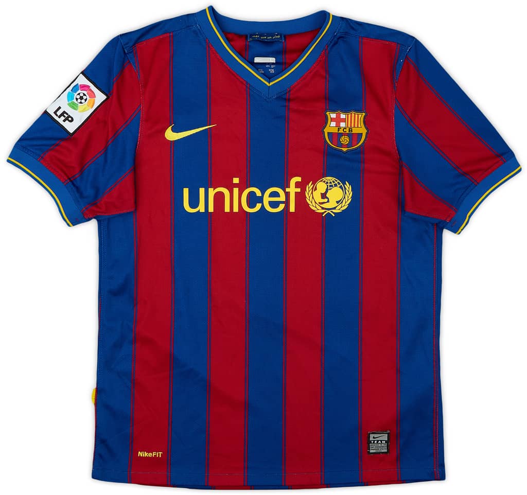 2009-10 Barcelona Home Shirt - 9/10 - (L.Boys)