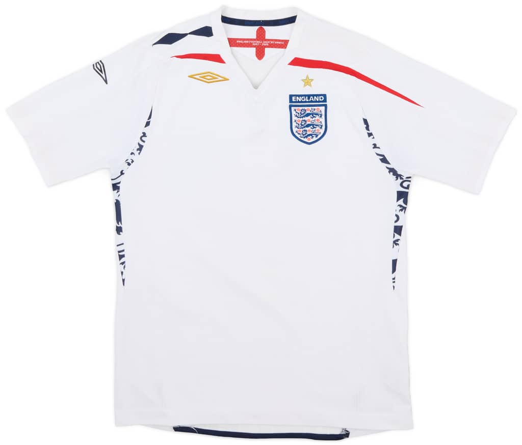 2007-09 England Home Shirt - 6/10 - (L.Boys)