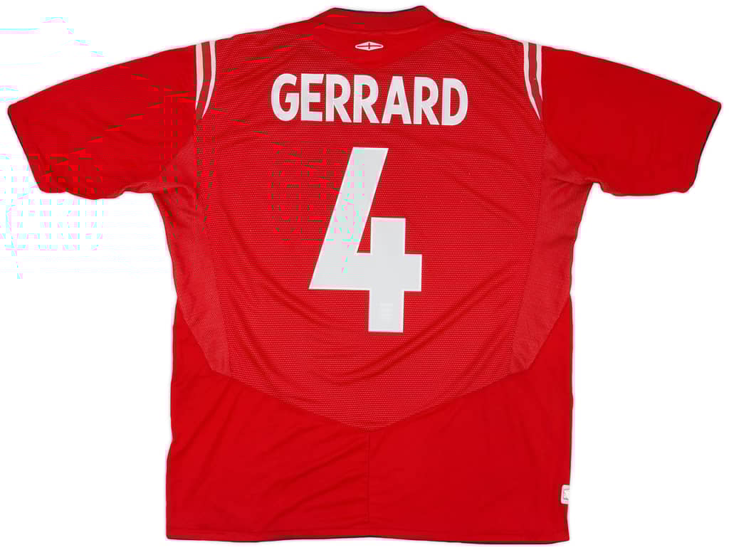 2004-06 England Away Shirt Gerrard #4 - 6/10 - (XXL)