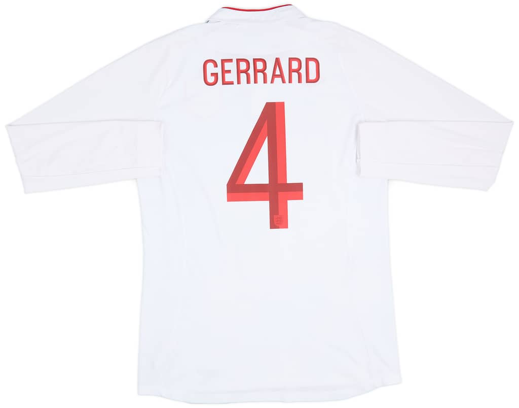 2012-13 England Home L/S Shirt Gerrard #4 - 9/10 - (M)