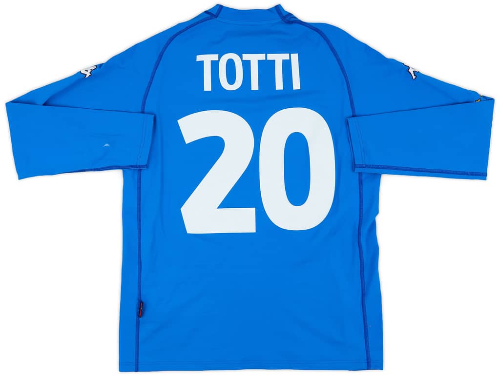 2000-01 Italy Home L/S Shirt Totti #20 - 9/10 - (XXL)