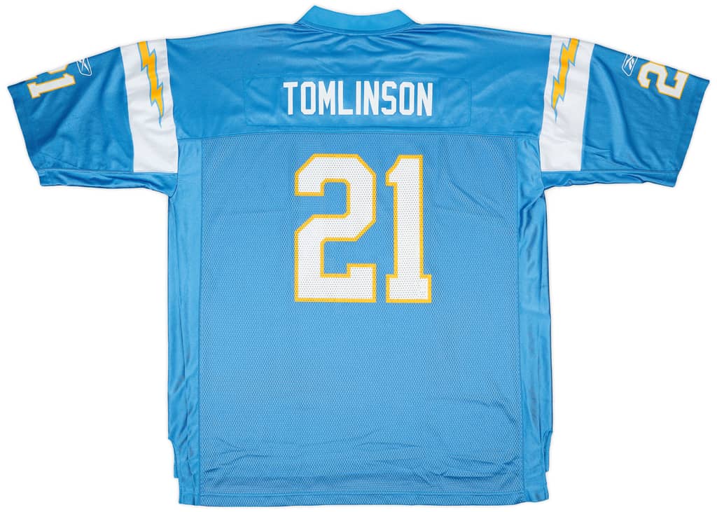 2002-04 San Diego Chargers Tomlinson #21 Reebok On Field Alternate Jersey - 7/10 - (XXL)