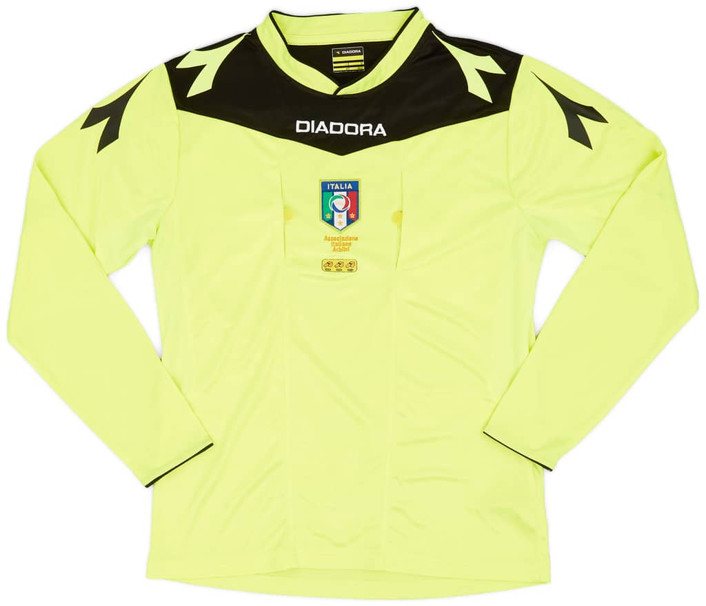 2014-15 Italy FIGC Diadora Referee L/S Shirt - 9/10 - (M)