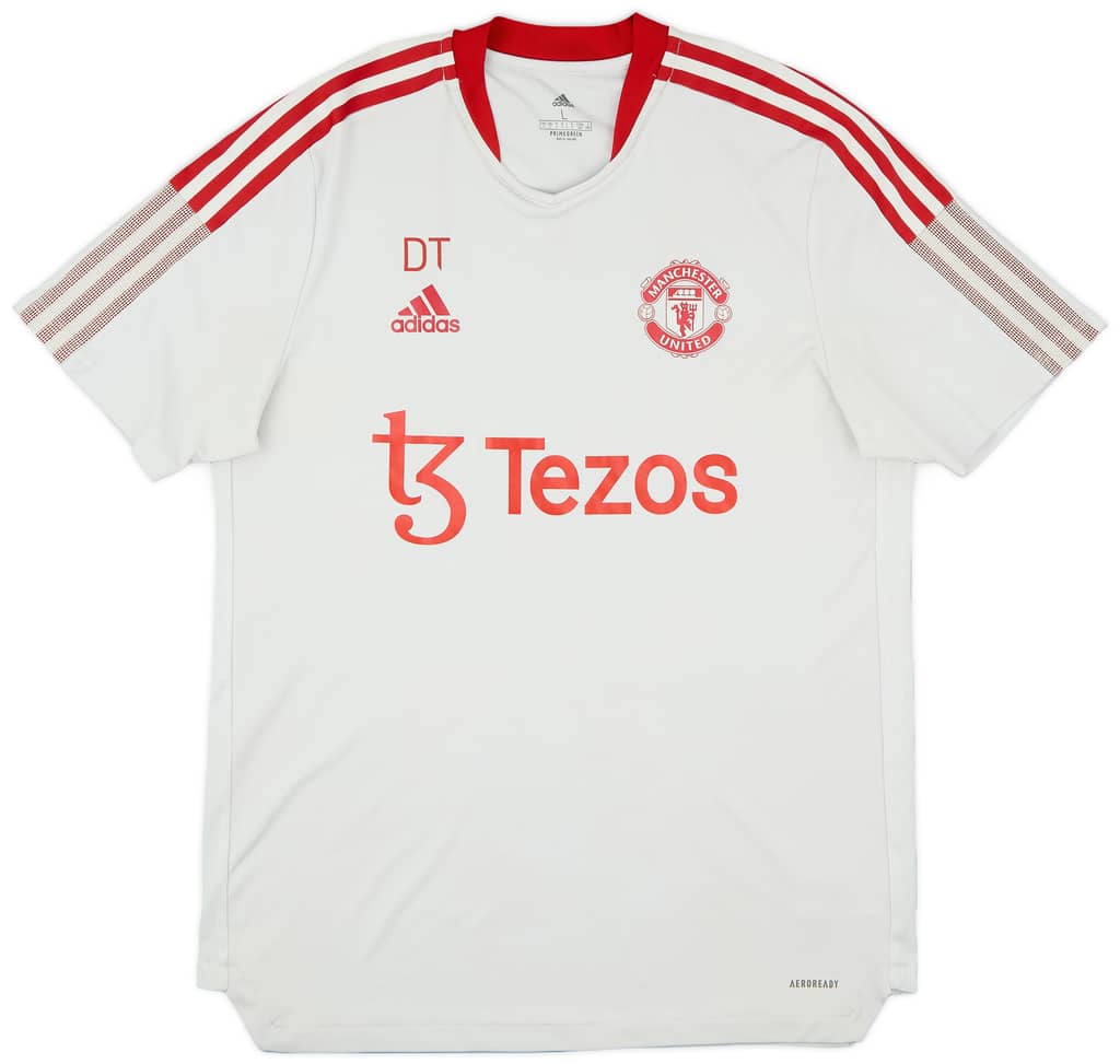 2021-22 Manchester United Staff Issue adidas Training Shirt 'DT' - 8/10 - (L)
