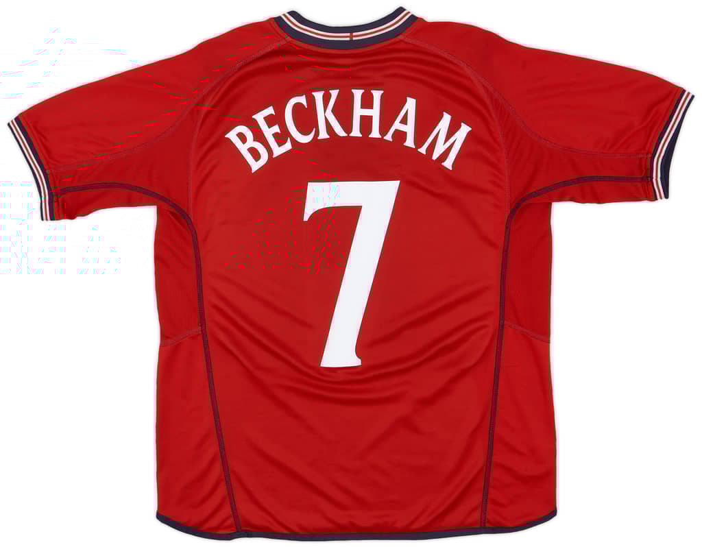 2002-04 England Away Shirt Beckham #7 - 6/10 - (L)