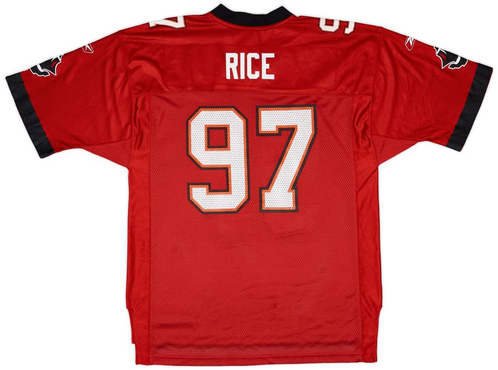 2002-04 Tampa Bay Buccaneers Rice #97 Reebok On Field Home Jersey - 8/10 - (L)