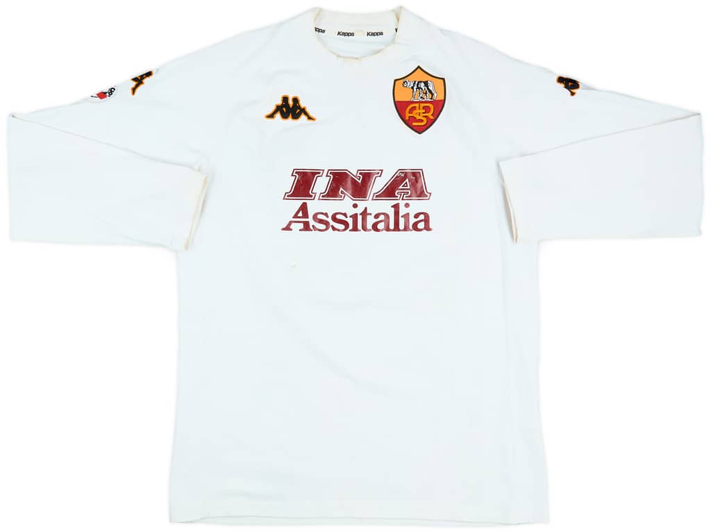 2000-01 Roma Match Issue Away L/S Shirt Candela #32