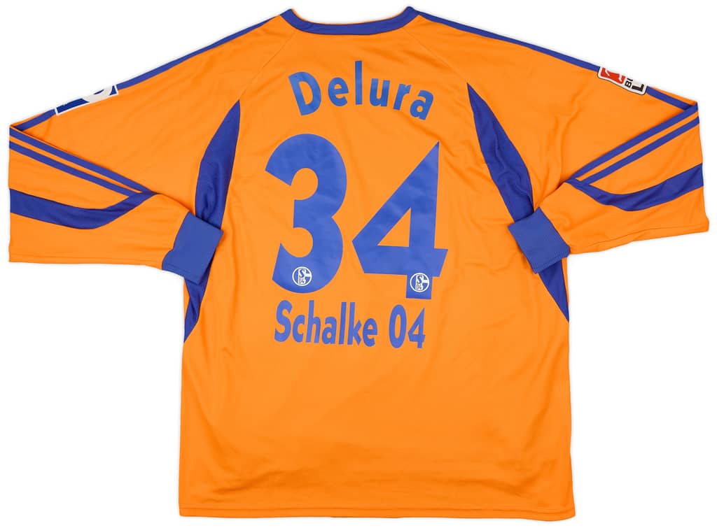 2003-04 Schalke Match Issue Third L/S Shirt Delura #34