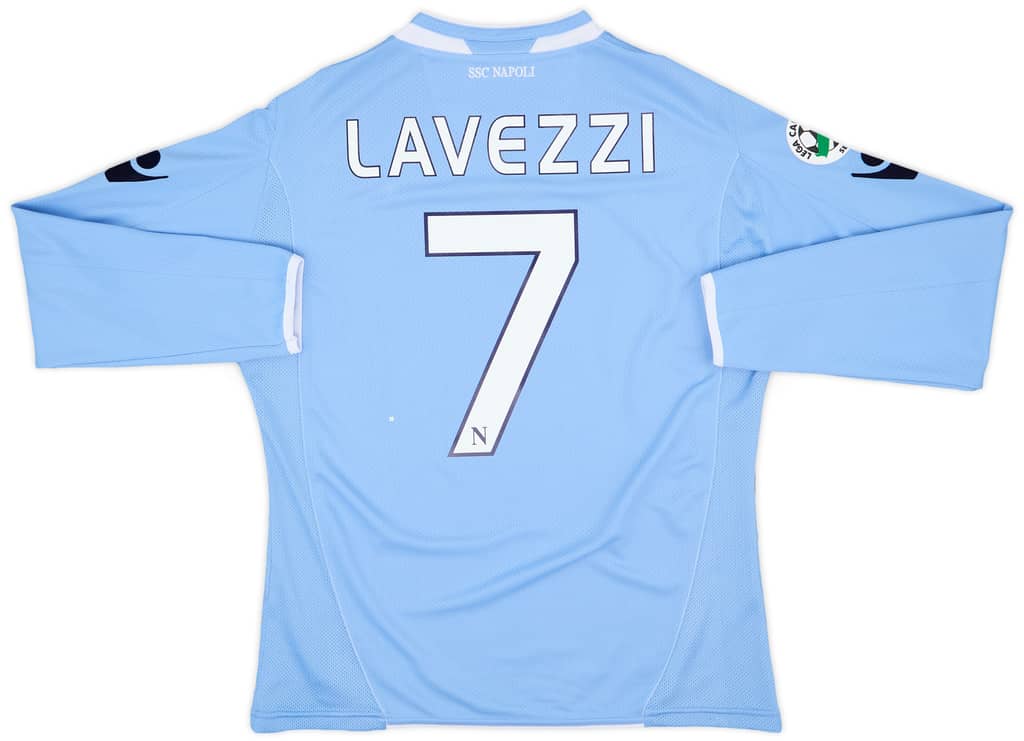 2009-10 Napoli Home L/S Shirt Lavezzi #7 - 9/10 - (S)