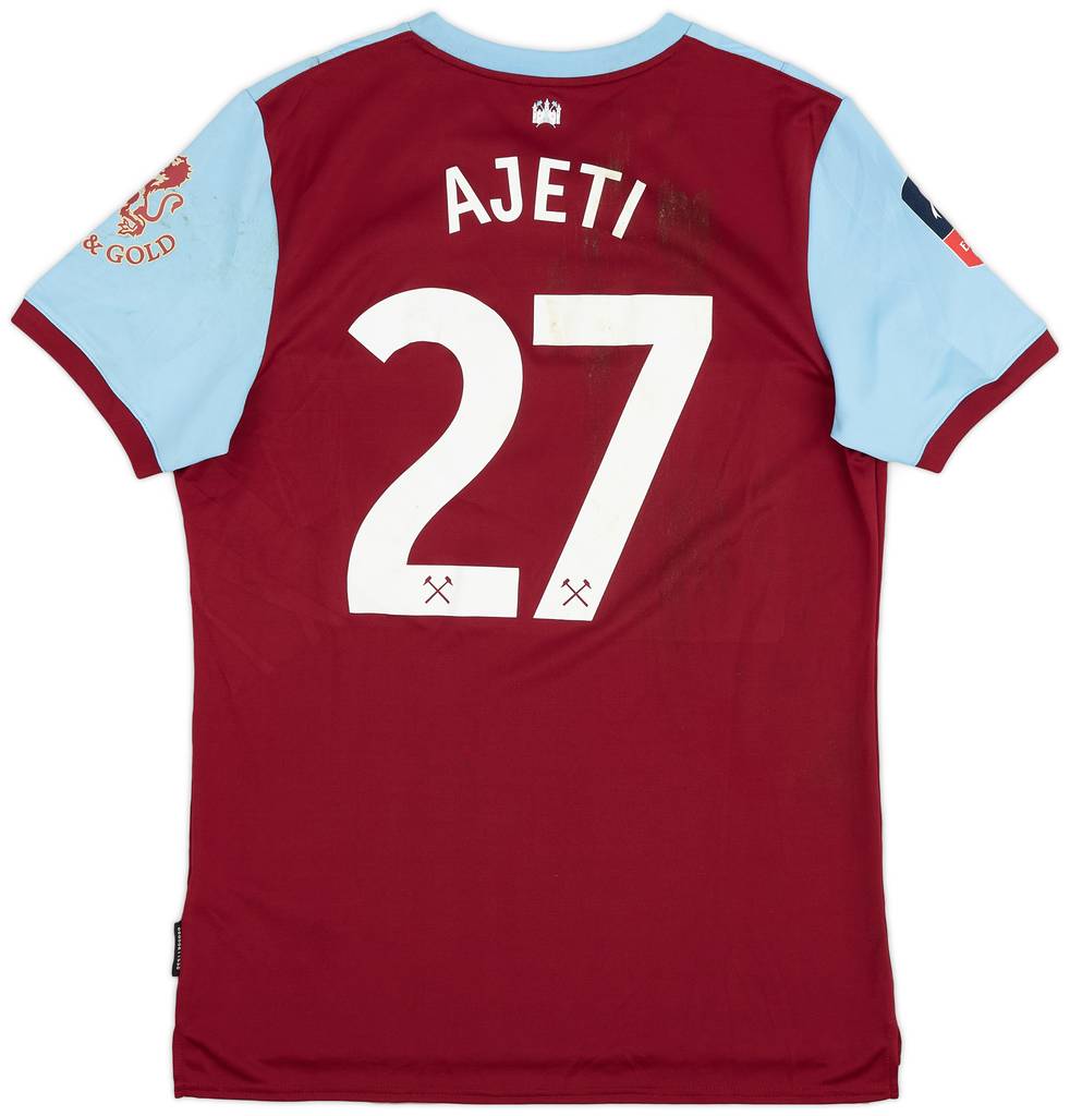 2019-20 West Ham Match Worn FA Cup Home Shirt Ajeti #27