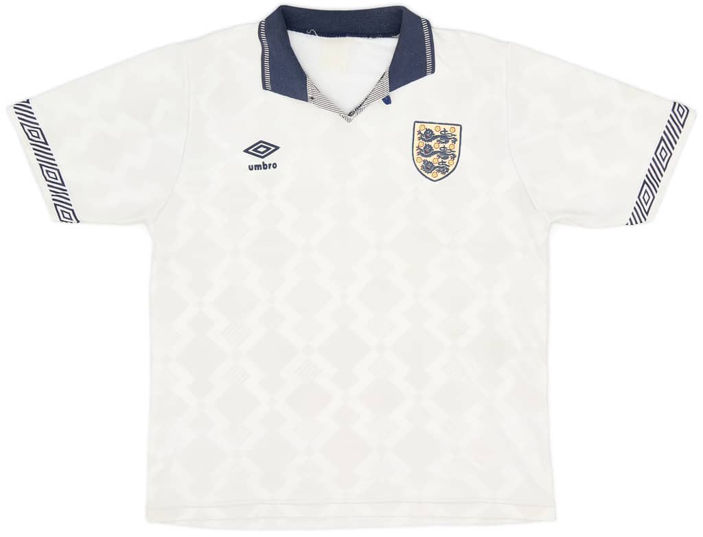 1990-92 England Home Shirt - 7/10 - (L)