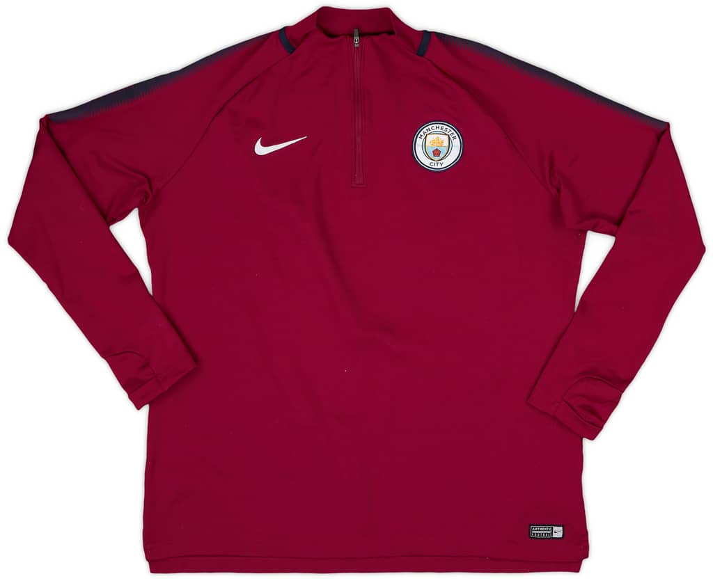 2017-18 Manchester City Nike 1/4 Zip Drill Top - 8/10 - (L.Boys)