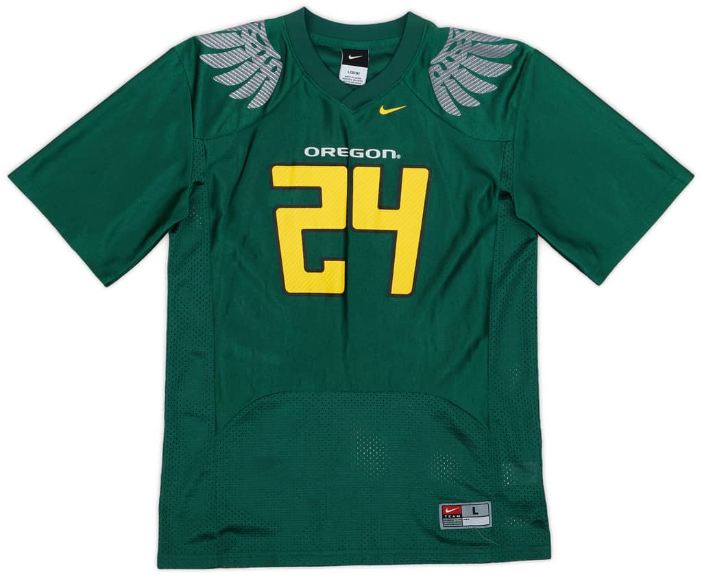 2010-11 Oregon Ducks Barner #24 Nike Home Jersey - 8/10 - (L.Boys)