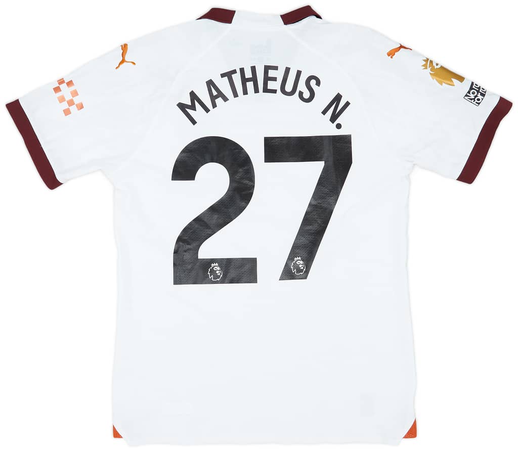 2023-24 Manchester City Match Issue Away Shirt Matheus N. #27