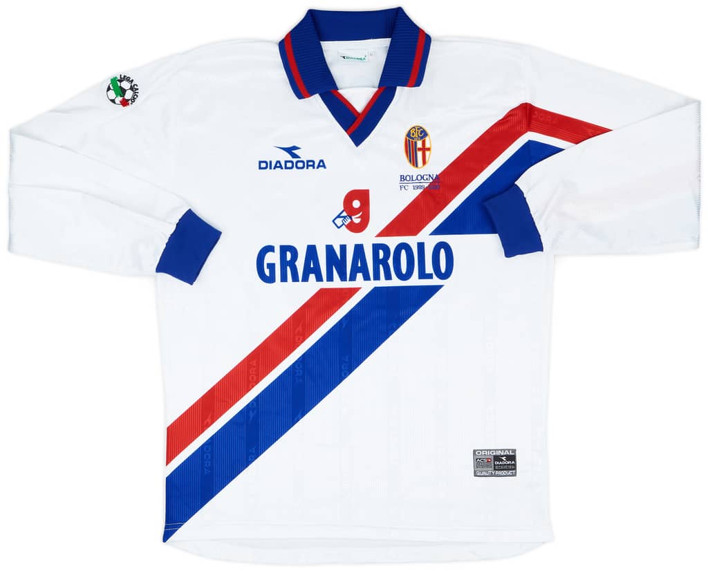 1999-00 Bologna Match Issue Away L/S Shirt Foschini #29